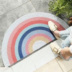 Geometric Abstract PVC Half-Round Entrance Doormat Home Entry Door Anti-Slip